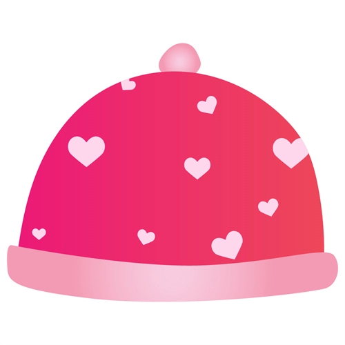 Baby Shower Pink Baby Cap with Heart Sticker